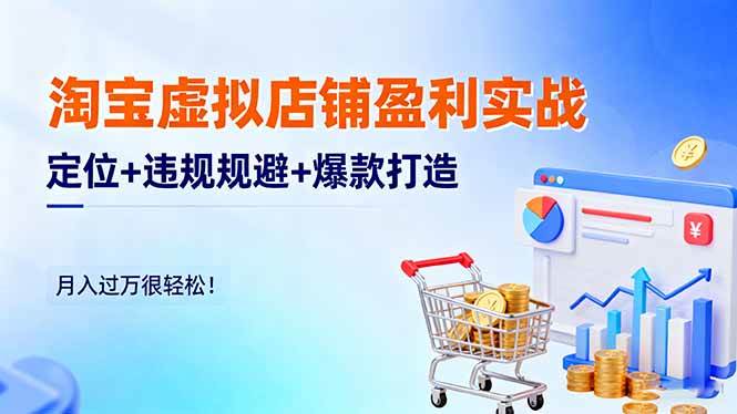(10.26)淘宝虚拟店铺盈利实战：定位+违规规避+爆款打造，月入过万很轻松！