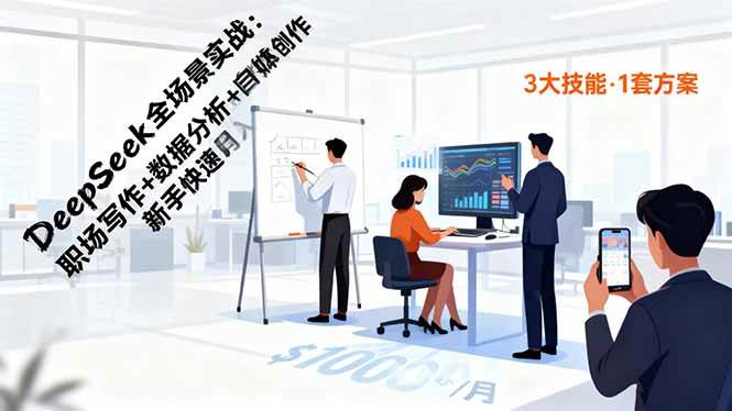 (10.29)DeepSeek全场景实战：职场写作+数据分析+自媒体创作，新手快速月入过万