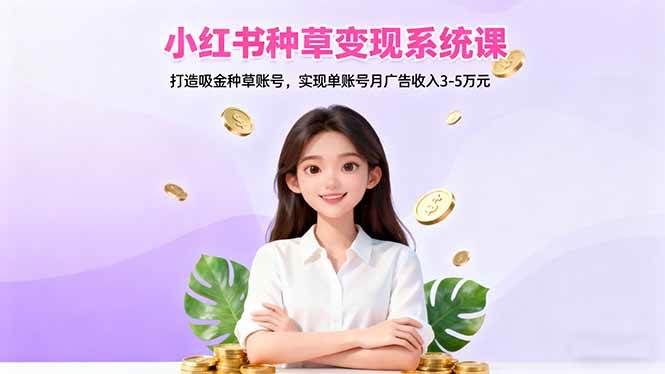 (11.4)小红书种草变现系统课：打造吸金种草账号，实现单账号月广告收入3-5万元