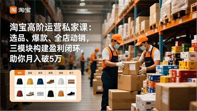 (12.21)淘宝高阶运营私家课：选品、爆款、全店动销，三模块构建盈利闭环，助你月入破5万