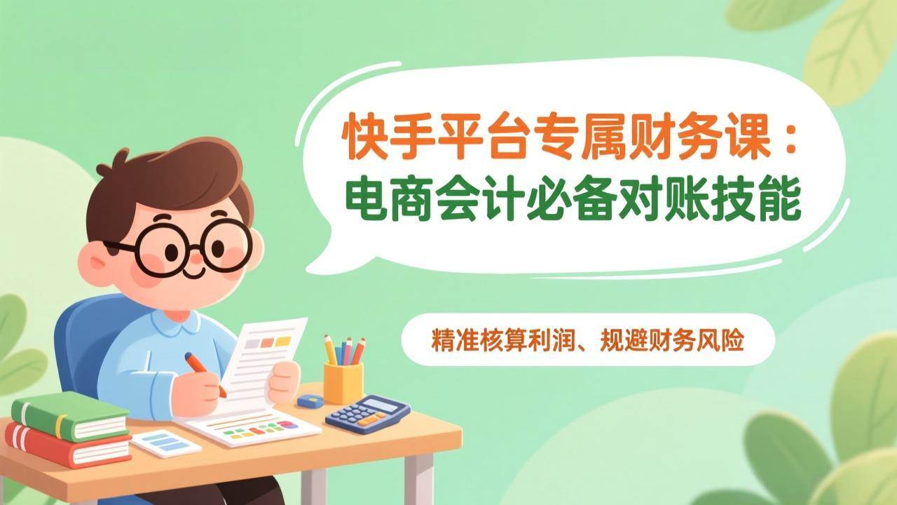 (1.21)快手平台专属财务课：电商会计必备对账技能，精准核算利润、规避财务风险