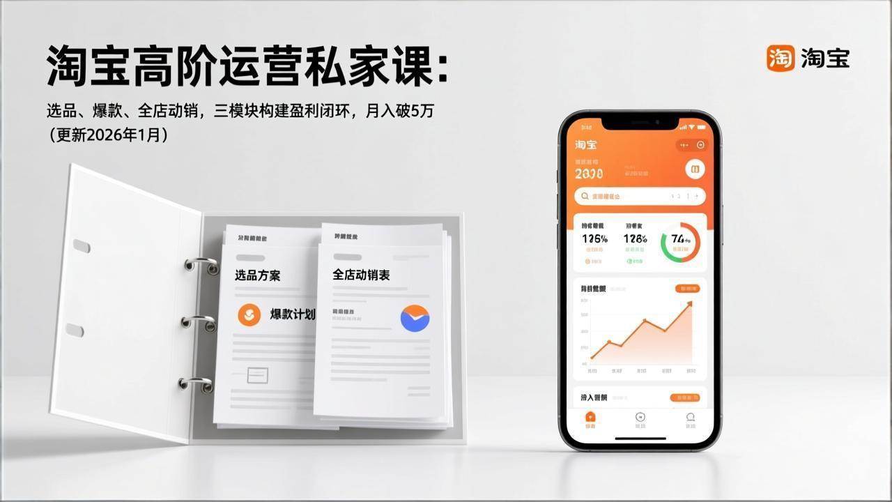 (2.2)淘宝高阶运营私家课：选品、爆款、全店动销，三模块构建盈利闭环，月入破5万（更新26年1月）